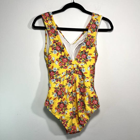 Matilda Jane Yellow + Orange Floral One Piece Swimsuit Small - Picture 4 of 4